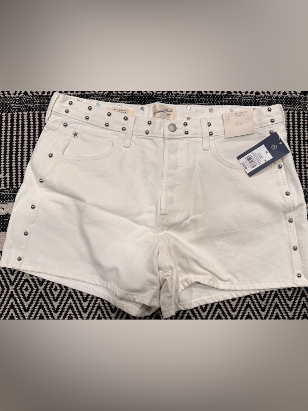 Universal Thread White Studded Denim Shorts